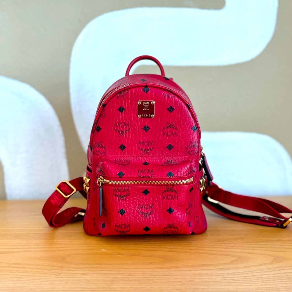 MCM Visetos Stark Leather Backpack mini